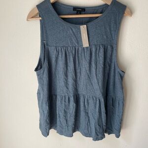 J Crew Tiered Linen Swing top. Size Large